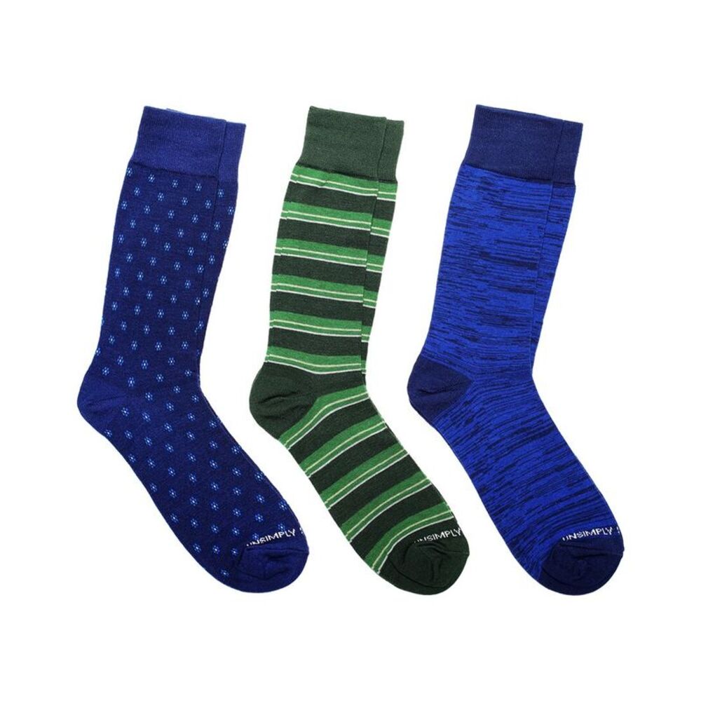 Unsimply Stitched 3-Pack Men's Crew Socks, Multicolor